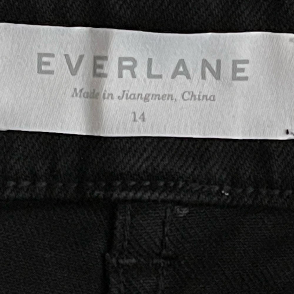 EVERLANE HIGH-RISE BLACK WIDE LEG CROPPED PANTS SIZE 14 - Picture 6 of 7